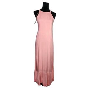 Nwt Luna Serena Handmade Boho Pink Maxi Dress Lace Up Back M Read!!
